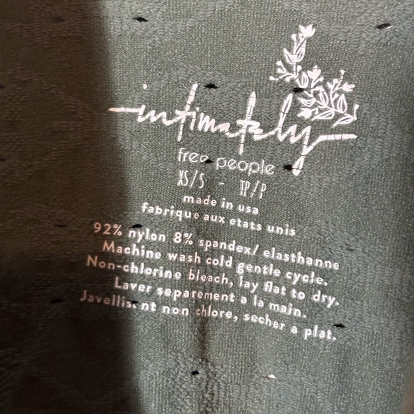 Free People Clear Mind Pointelle Mockneck Bodysuit in Military Green Size XS/S - Picture 3 of 5